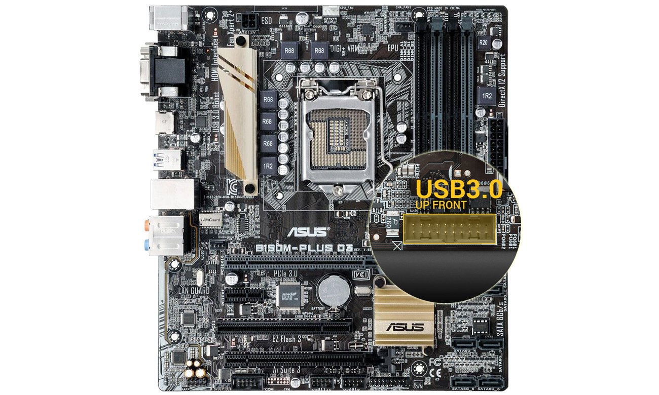 ASUS B150M-PLUS D3 (B150 2xPCI-E DDR3) - Płyty główne Socket 1151 ...